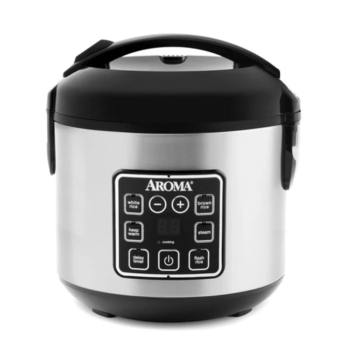 AROMA Digital Rice Cooker, 4-Cup (Uncooked) / 8-Cup (Cooked), Steamer, Grain Cooker, Multicooker, 2 Qt, Stainless Steel Exterior, ARC-914SBD