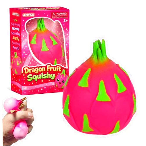 ANYKU Carrot Squishy, Squishy Strawberry Dragon Fruit Realistic Model Giant Carrot Stress Relief Toy Moldable Slow Rise Relaxing Sensory Fidget Stress Ball for Easter Basket Stuffers Gifts(Dragon)