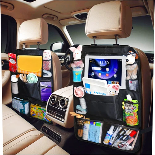 COFSODI Car Seat Organizer Backseat, Kid Back Seat Protector, Road Trip Storage Essentials, Seat Travel Bag, Long Trip Backseat Tissue Holder, Behind the Seat Hanging Pocket. For Car and Truck