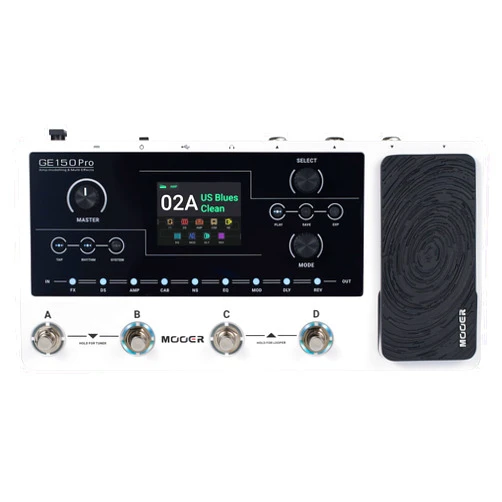 MOOER GE150 Pro Guitar Amp Modelling Multi Effects, Reverb, Delay, Looper Drum with 4 Footswiches, Expression Pedal, USB OTG Live Recording, MNRS GNR and GIR Loader