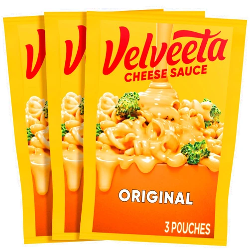 Velveeta Original Cheese Sauce Pouches, 3 ct Box with 4 oz Pouches