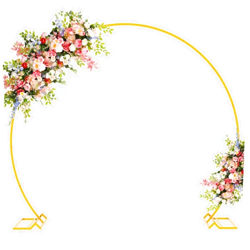 Asee'm 7.2FT Gold Wedding Arch Round Backdrop Stand Large Circle Metal Floral Balloon Frame for Party Anniversary Birthday Graduation Valentine Ceremony Decorations