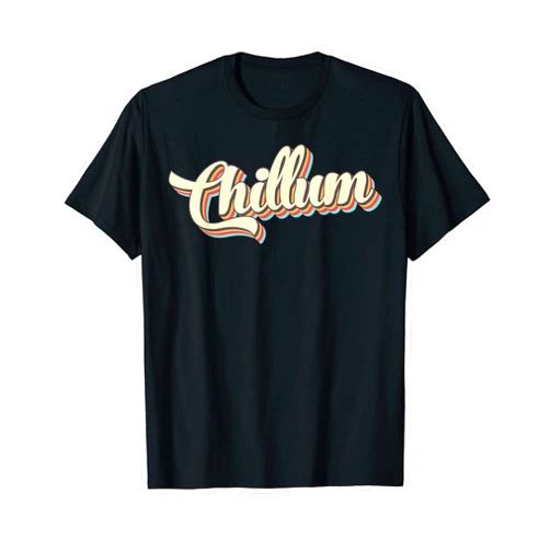 Chillum Retro Vintage Style T-Shirts Chillum TShirt Retro Art Baseball Font Vintage T-Shirt