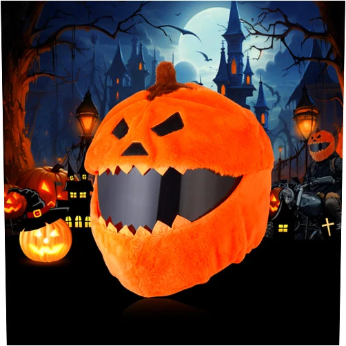 JQF Gear Funny Motorcycle Helmet Cover Fun Rides Festival Full Face Helmets Covers Decorations (Pumpkin Helmet Cover)
