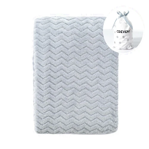 CREVENT 30''X40'' Soft Cozy Warm Baby Blankets for Boys Girls Solid Color - All Season Use - Newborn Essentials (Wave Grey)
