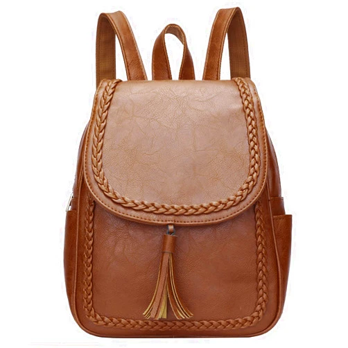 KKXIU Fashion Small Synthetic Leather Backpack Purse For Women and Ladies with Tassel