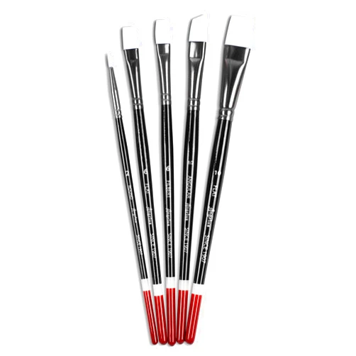 Angelus Paint Brush Set Round Flat Angular Artist Acrylic Paint Brush Set Shoe paint Brush set (5 pcs)