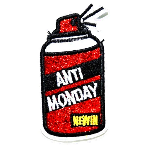 NiPitShop Mix Cartoon Patch Nipitshop Patches Red Spray Bottle Anti Monday Cartoon Kids Embroidered Applique Patch for Clothes Great as Happy Birthday Gift