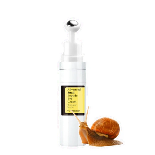 Grospe Snail Repair Eye Cream, Advanced Snail Peptide Under Eye Cream for Dark Circles, with 360° Massage Ball Reduces Wrinkles & Fine Lines, Moisturizes, and Tightens Puffy Eyes for Men & Women