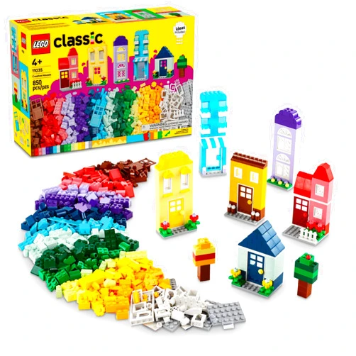 LEGO Classic Creative Houses Brick Building Set for Kids, Toy House Gift with Accessories and Doll Houses, Creative Toy for Young Builders, Boys and Girls Ages 4 and Up, 11035