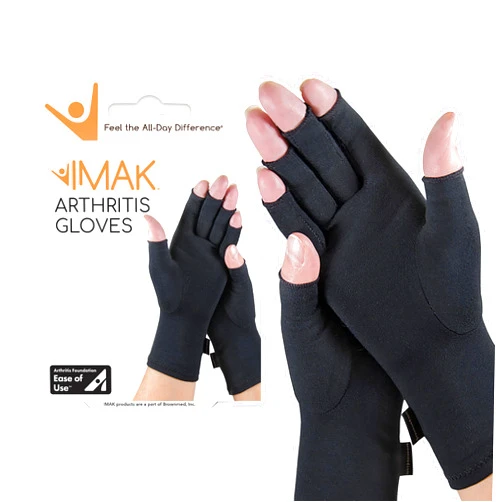 Brownmed - IMAK Compression Arthritis Gloves - For Arthritis & Joint Pain - Unisex Fingerless Gloves to Support Circulation