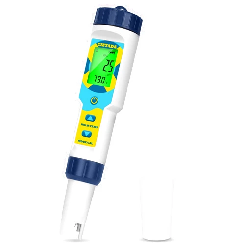 CIZTADA Saltwater Pool Tester Free Chlorine Meter pH and Salinity Tester 7 in 1 Free Chlorine pH Salt ORP TDS EC Temp Meter Digital Pool Water Tester pH and Free Chlorine Meter for Pool Hot Tub Spa