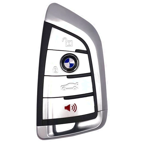 Arrvweer Replacement Keyless Entry Remote Control Key Fob Case Cover fit for BMW 1 3 5 7 Series X1 X3 X5 Z4 F10 F15 Key Fob 4 Buttons (Silver)