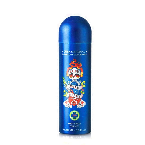 Cuba Original by Parfums Des Champs Wild Heart Men Body Spray 6.6 oz,I0101712