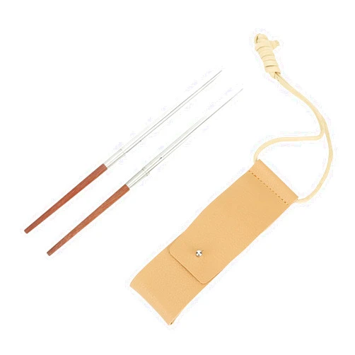 AMONIDA Folding Wooden Chopsticks, Solid Detachable Wooden Chopsticks for Travel (Rosewood and Stainless Steel with Fixing)