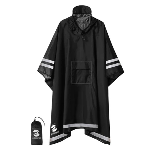 SaphiRose Hooded Rain Poncho Waterproof Raincoat Jacket for Men Women Adults