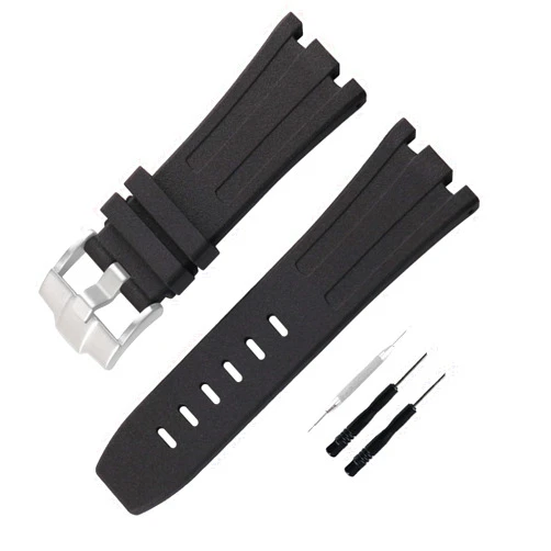 JETHENG Men's Rubber Strap Compatible for 28mm Audemars Piguet Royal Oak Offshore AP 15703 15710 15400 26470 26400 Ladies outdoor work waterproof silicone watch band wrist strap buckle
