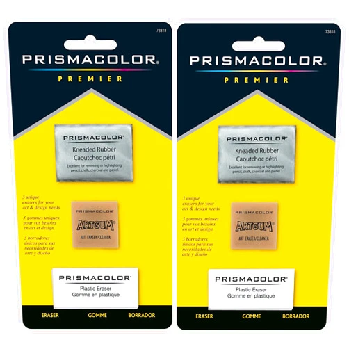 Sanford 2-PACK - Prismacolor Premier Eraser Set - Kneaded, ArtGum and Plastic Erasers, Set of 3