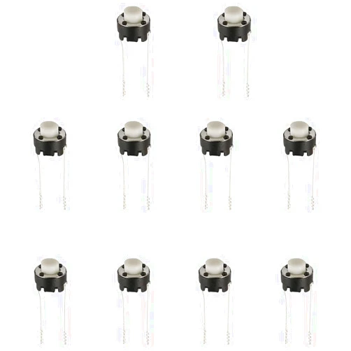 E-outstanding 10 Pcs 2 Pin Panel PCB Momentary Tactile Tact Push Button 6x6x5mm DIP Round Micro Switch Tact Switch