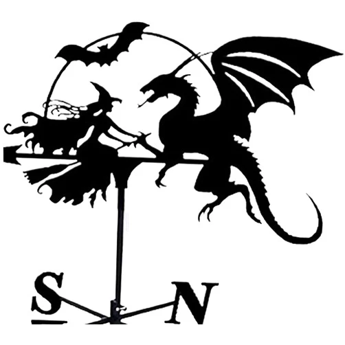 Ruiseawing Weather Vane,Wind Vane,Farm Retro Weather Vane Wind Direction,Yard Wind Measuring Tools-and Dragon
