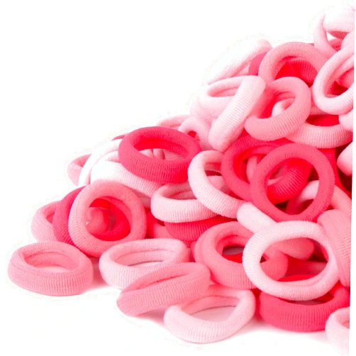 Qarwayoc Pink Kids Hair Ties for Girls – Seamless Toddler Baby Hair Ties Bands No Damage – Cotton Girls Hair Ponytail Holders for Baby, 1 Inch in Diameter