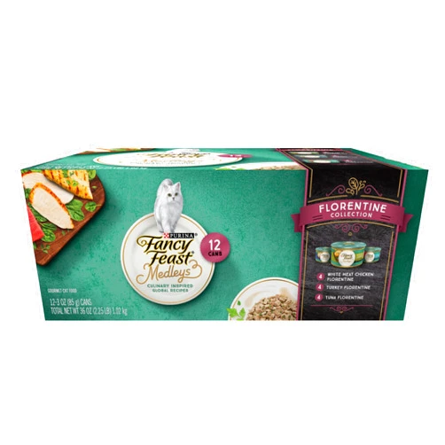 Fancy Feast Purina Fancy Feast Wet Cat Food Medleys Florentine Wet Cat Food Variety Pack - (2 Packs of 12) 3 oz. Cans