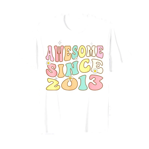 Groovy Birthday Awesome Since 2013 Groovy 11 Year Old 11th Birthday T-Shirt