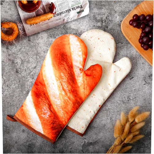 Pttitvttiptter Funny Oven Mitts, Baguettes and Burritos Cotton Oven Golves, Unique Gifts for Men Women, Christmas, Birthday, Anniversary