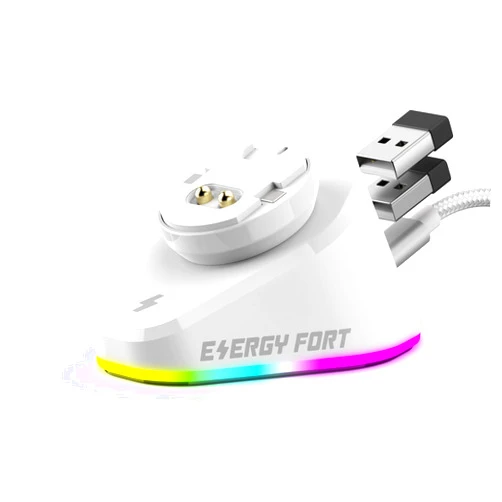 MOSHOU Charging Dock for Logitech Computer Mouse G502 Lightspeed G502 X Plus/G703/G903 Lightspeed/G Pro X Superlight 2 DEX/2/1 Wireless, RGB Mice Charger USB A C Powerplay Charging System (White)