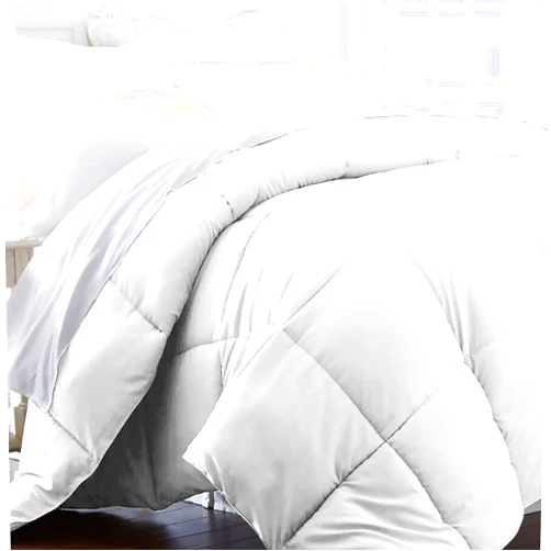 Becky Cameron Beckham Hotel Collection Bedding Set – Full/Queen Pure White Comforter & 2 Queen Pillow Protectors – All-Season Comfort & Clean Sleep Essentials