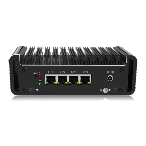 StoneStorm Micro Firewall Appliance 4X 2.5GbE i225 LAN Ports J4125 Quad Core, Fanless Mini PC Dual DDR4 mSATA SSD, Network Gateway Soft Router PC, Support AES NI, DP, HDMI, Dual 4K Display, 4X USB3.0 (4G/64G)