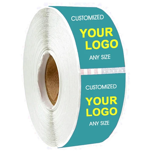 Wennikids 100-500 Pack Custom Roll Stickers Personalized Labels, Customized Decals with Any Logo Text Name Image Photo, Custom Small Business Label Roll