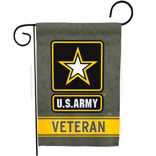 Breeze Decor US Army Veteran Garden Flag - Armed Forces Rangers United State American Military Retire Official - House Decoration Banner Small Yard Gift Double-Sided Made in USA 13 X 18.5