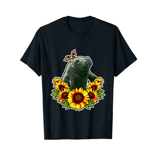 Sommer Baby Manatee Liebhaber Geschenkidee Cute Manatee Love Gift Sunflowers Decor Manatee T-Shirt
