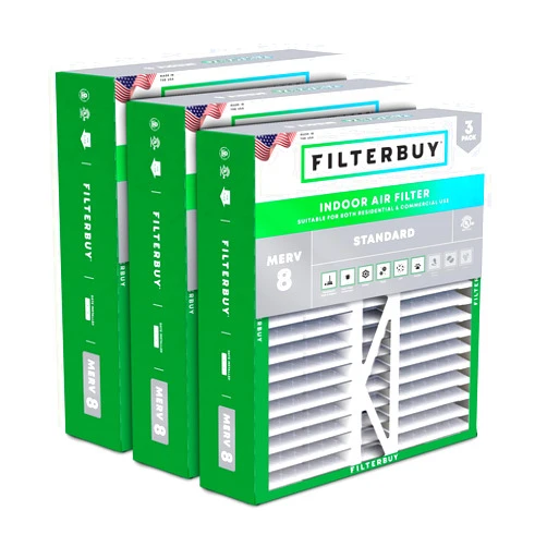 Filterbuy 20x20x5 Air Filter MERV 8 Dust Defense (3-Pack), Pleated HVAC AC Furnace Air Filters Replacement for Honeywell FC100A1011, Lennox X0585 & More (Actual Size: 19.63 x 19.88 x 4.38 Inches)