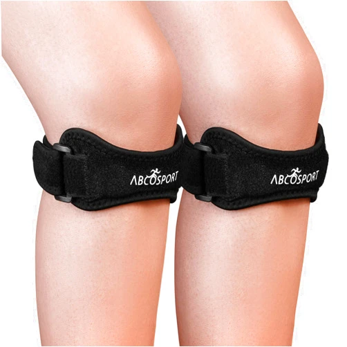 Abco Tech Patella Knee Strap - Knee Pain Relief - Tendon and Knee Support for Running, Hiking, Soccer, Basketball, Volleyball and Exercise - Runners Knee Stabilizer - Adjustable Band- New