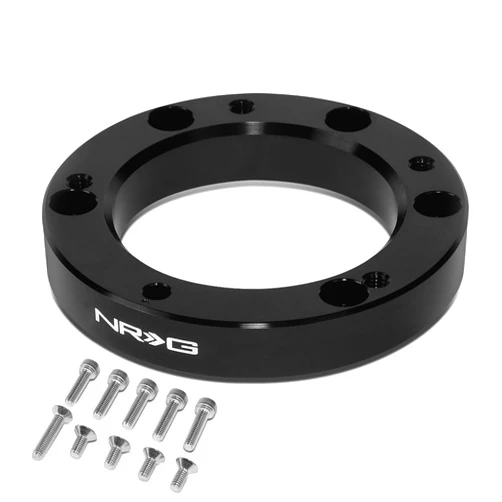 NRG Innovations SRK-65BK Aluminum Steering Wheel 5-Bolt Steering Adapter,6 X 70mm Bolt Pattern,Anodized Black