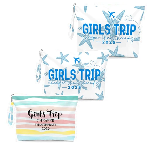 Fokongna 3PCS Girls Trip Gifts Favors Starfish Wet Bag Wet Dry Bag Beach Bag for Swimsuit Toiletry Bag Travel Essentials For Women, Beach Travel Gym Wet Dry Bag for Swimsuit Dirty Diaper Bag