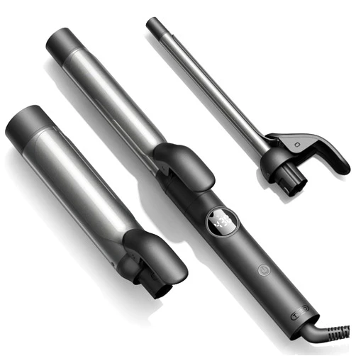 TYMO Curling Iron Set - 3 in 1 Ceramic Hair Curler 1/2, 1, 1 1/2 Inch, Professional Ionic Curling Wand for Travel, Fast Heating, 5 Temps & Dual Voltage for Shiny Defined Curls to Beach Waves