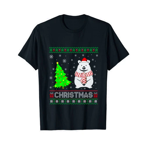 Ugly Christmas Quokka Gifts Quokka Xmas Tree Lighting Ugly Christmas Sweater T-Shirt