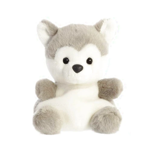 AURORA Palm Pals, Busky The Husky Dog, Soft Toy, 33474, 5 inches, Grey and White