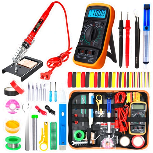 KYZHXVO Electronics Soldering Iron Kit, 80W LCD Digital Soldering Gun with Adjustable Temperature Controlled and Fast Heating Ceramic Thermostatic Design, 24pcs Solder Kit Welding Tool