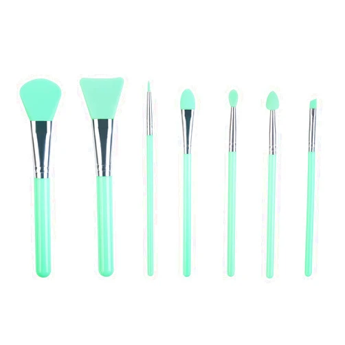 LORMAY 7 Pcs Silicone Brush applicator kit for UV Resin Epoxy Art Crafting and Cream Makeup Products (Mint Green)