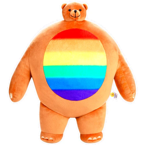 TINY HEADED KINGDOM Pride Pip Bear, Adorable Stuffed Animal for Girls & Boys, Big Plushie Small Head, 15 inches