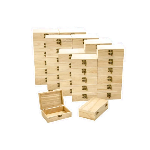 Cregugua 48-Pack Small Wood Box for Crafts 6