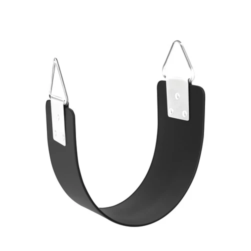 GAMKII Swing Seat with Metal Triangle Ring 30.4 x 5.9 Inch, Heavy Duty Swing Set Replacement Accessories for Kids & Adults Outdoor, Playground,Trees, Backyard- Black(Support 300LB)