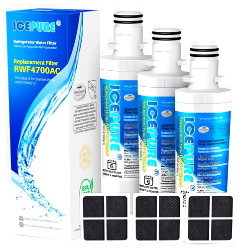 ICEPURE RWF4700AC Replacement for LG LT1000P MDJ64844601 ADQ74793501 LT1000PC, Kenmore Elite 9980 ADQ74793502 LRFXC2416S LRFVS3006S LRMDS3006S LFXS28596S Refrigerator and LT120F Air Filter 3PACK