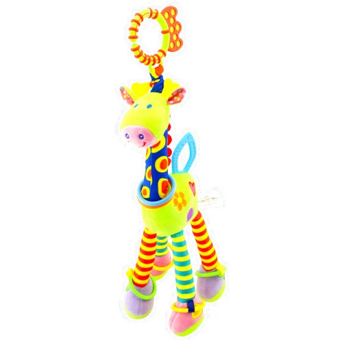 RichChoice Giraffe Baby Educational Toys (one Box:50 pcs):1-3-6-8 Month,1-2-3 Year Old Crib Bed,Car Seat, Stroller, Activity,Travel Hanging Toys;Kids Plush Portable Toys with Crinkle, Ring,Teether…