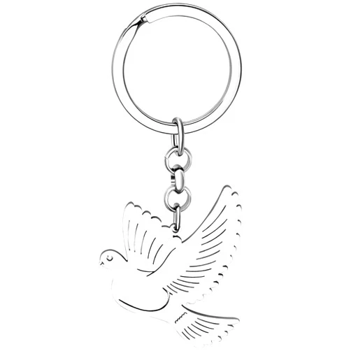 LONYOO Cute Pigeon Keychain Stainless Steel Birds Decorations Car Key Handbag Keyring Gifts for Women Girls Spring Charms