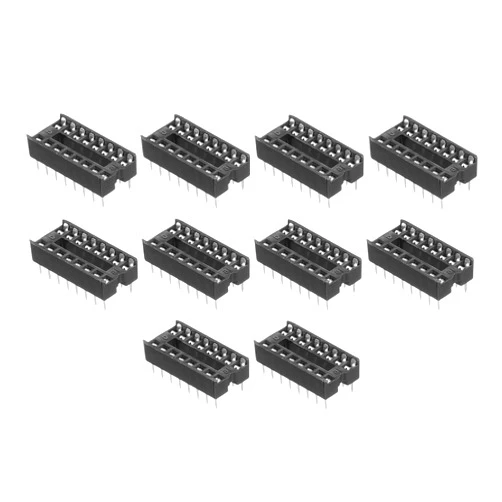 MECCANIXITY 20Pcs DIP IC Chip Socket Adapter, 2.54mm Pitch 16 Pin Soldering Flat Circuit Chip